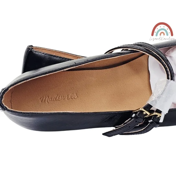 New! Madewell The Greta Double-Strap Ballet Flat in Leather True Black 6.5 - Picture 10 of 13
